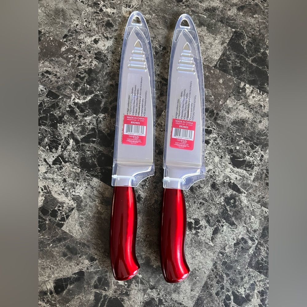 2 Sets ONEIDA Hampton Forge 8" Red‎ Premium Chef Knife Stainless Steel